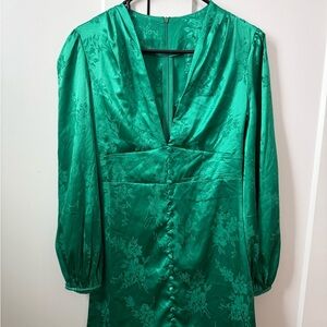 Elegant Green Floral Dress